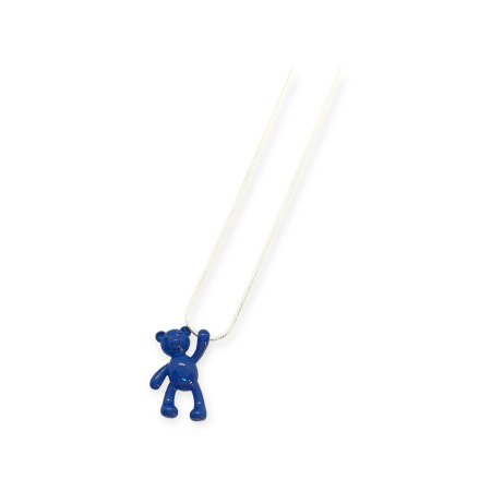 necklace silver 925 blue bear1